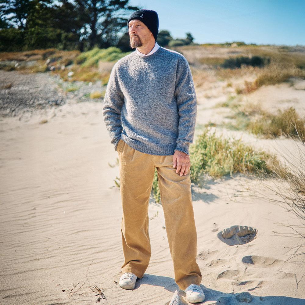 Geonjiulleunseu Corduroy Einfalten Weite Hose - Khaki