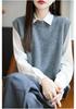 Women's Ribbed Knit Wool Vest - Round Neck Sleeveless Cardigan, Loose Fit Versatile Layering Top
