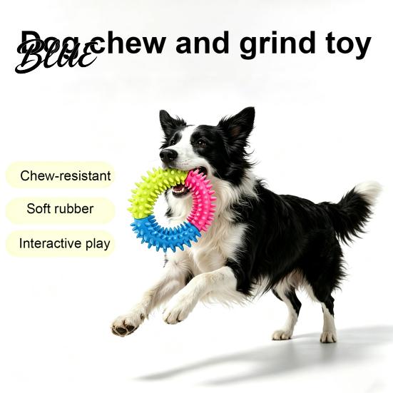 Safe Chew Toys for Small Medium Large Dogs Spiky Ring Dog Toy Rubber Interactive Non-Toxic Fetch And Teeth Cleaning Toy Aggressive Chewers
