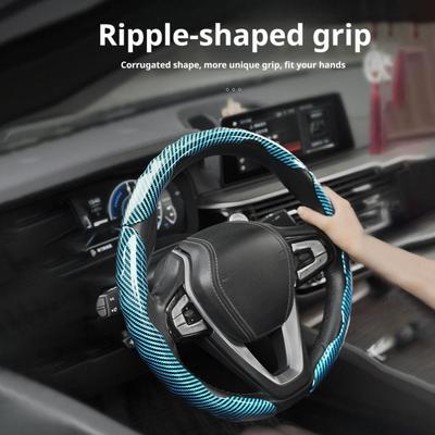 Univerzální kryt volantu z uhlíkových vláken Celoroční Ultra Grip Autopříslušenství Lehký Lesklý Vysoký Design Protiskluzový Thi K8X4