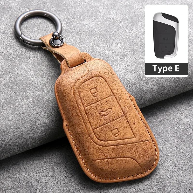

Car Key Case Cover Interior Accessories For Chery Tigo 8 Plus Arrizo E 5 8Plus 5X Fob High-End Sheepskin Keyless Protector Shell