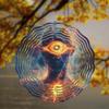 10 Inch Fantasy Wind Spinner 2D Metal Garden Art with Human Eye Design for Indoor Outdoor Decor Thanksgiving Christmas Easter