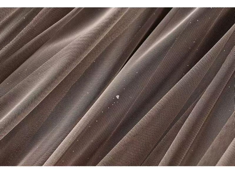 Women's Starry Sky Pleated Mesh Skirt - Stylish Autumn/Winter 2025