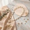 Zircon Pearl Necklace Beaded Earrings Necklace Set New Women's Pearl Jewelry  Anniversary