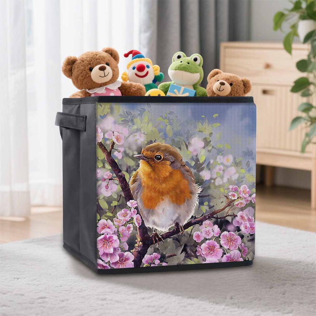 The Bird on The Branch 5D Diamond Painting Storage Basket Full Round Drill Mosaic Diamond Embroidery Cross Stitch Kits Home Decor Home Decor