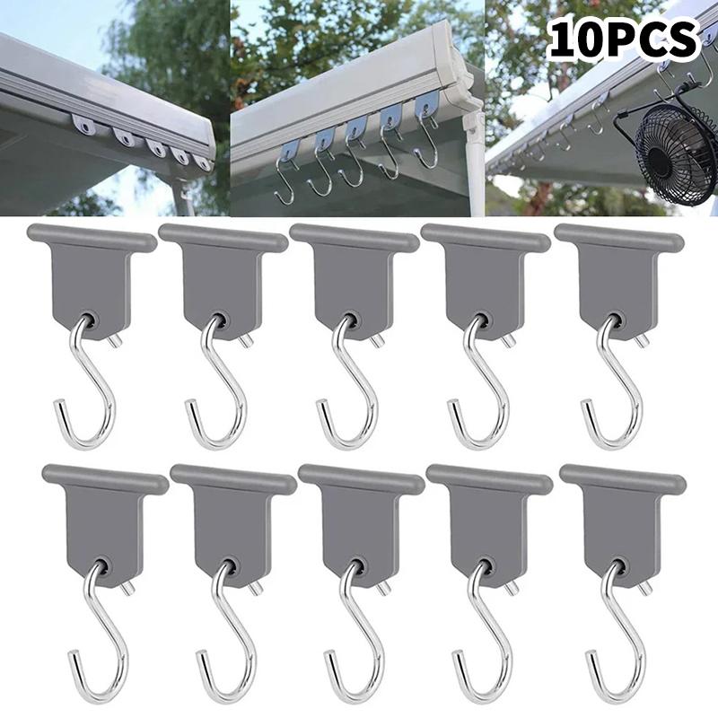 10 Pieces Outdoor Rv Hooks, Rv S-Shaped Outdoor Shed Hooks Metal Party Light Hooks Hat Outdoor Camper Hanging Accessories