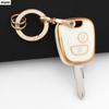 Pink Tpu Car Remote Smart Key Case Cover Shell Fob Keychain For Peugeot 107 206 207 307 For Citroen C1 C2 C3 C4 For Toyota Aygo