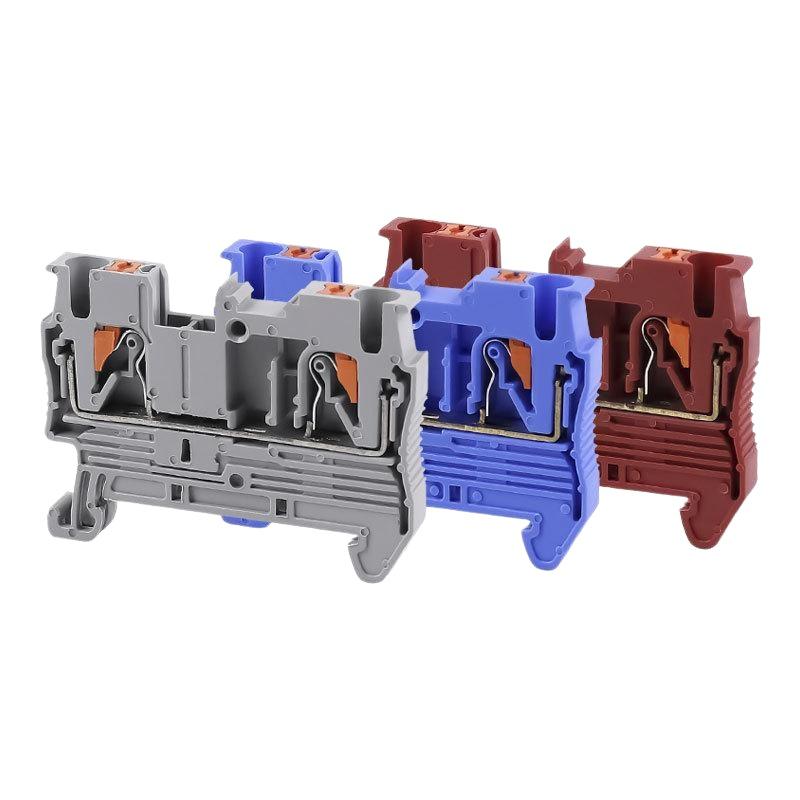 PT2.5 Push-in Terminal Block 1Pcs Anti-corrosion Electrical Cable Connector DIN Rail Type for Outdoor Wiring Projects