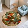 Cute Fox,Round Area Rug,Carpet Rug for Living Room Bedroom Sofa Playroom Decor,Non-slip Floor Mat