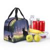 A Black Cat Walking Anime Insulated Lunch Bag for Women Children Leakproof Food Boxes Thermal Lunch Box Tote
