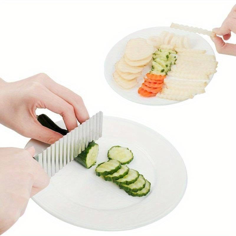 Potato Cutter Potato Chip Cutter Stainless Steel Serrated Blade