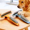 Dog Comb One-click Dog Brush Double Row Rake Combs for Dogs Hair Knot Cleaning Self Cleaning Dogs Rake Comb Pet Grooming Brush