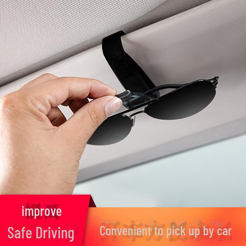 S-Shaped Multifunctional Car Sun Visor Sunglasses and Bill Clip