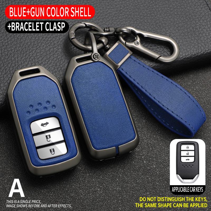 Leather Car Remote Key Cover Case Shell For Honda Civic City Accord Crv Cr-V Xr-V Odyssey Vezel Jade Crider Fit Accessories