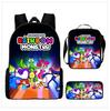 Rainbow Friends Three-Piece Set, Primary And Secondary School Students Satchel, Animation Cartoon Pencil Case, Large Capacity, And Wear-Resistant