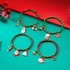 Christmas Bead Bracelet For Women With Santa Snowman Charms In Festive Gift Box