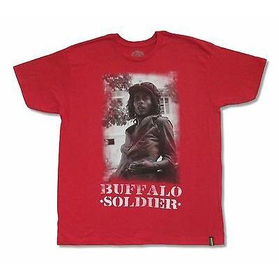 Men s Bob Marley Buffalo Soldier Heather T-shirt Small Red L