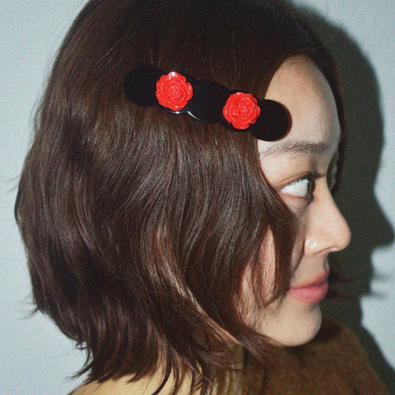 

usite ROSE barrette, RED RED FREE