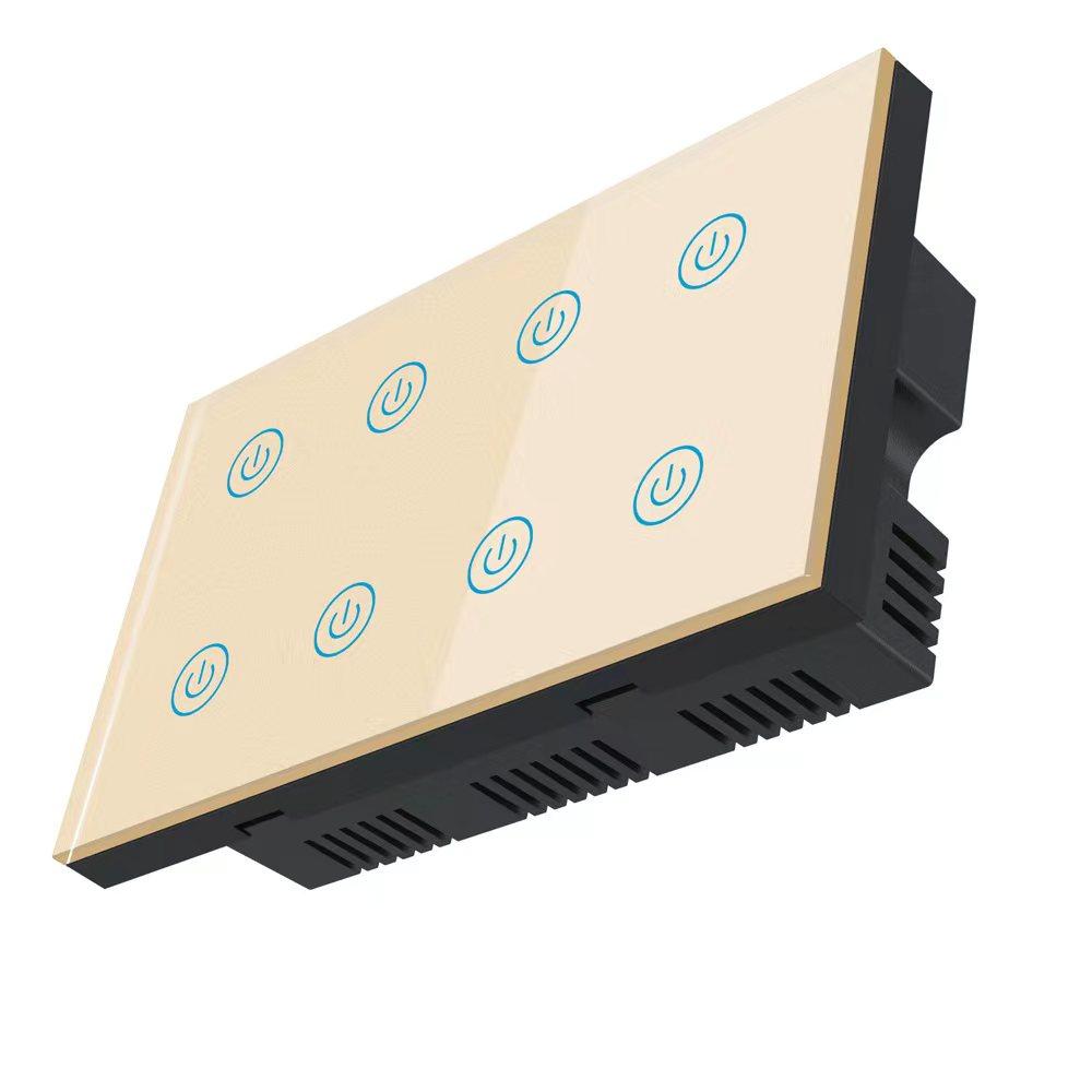 Tuya WiFi / ZigBee 8Gang Smart Touch Switch WiFi Supports Alexa, Google Assistant, Tuya APP Control Light Switch EU/UK Standard