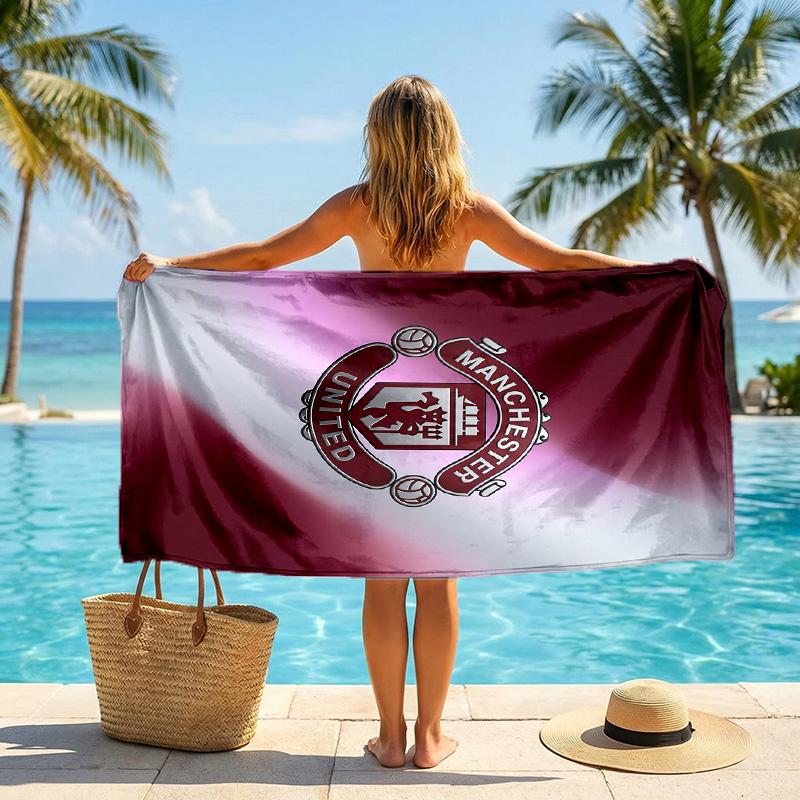 Telo da Spiaggia Asciugatura Rapida Manchester United FC Stampa Microfibra Assorbente Portatile da Viaggio per Nuoto