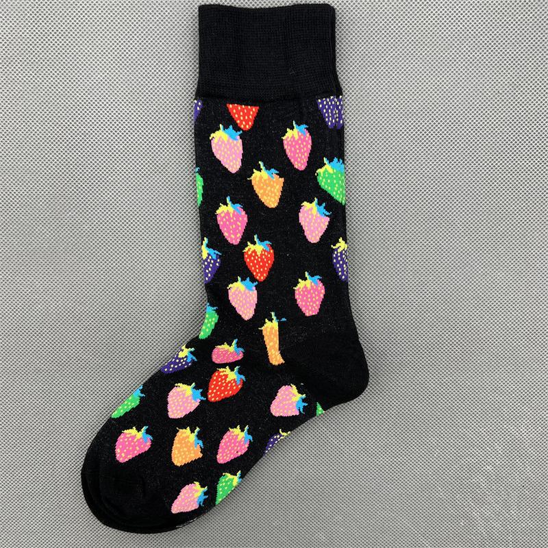 Happy Socks Women's Unisex Combed Cotton Sock Cherry Strawberry