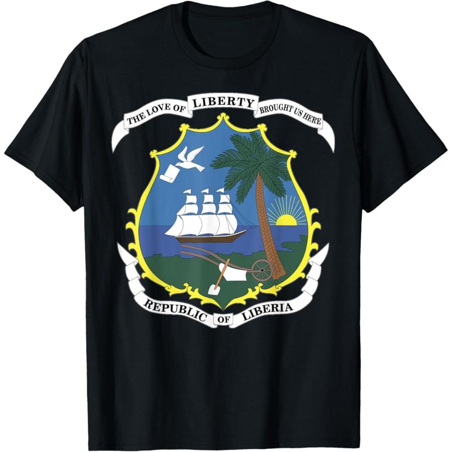 

National Emblem Seal Symbol Coat of Arms of Liberia T-Shirt XXXXXL чорний