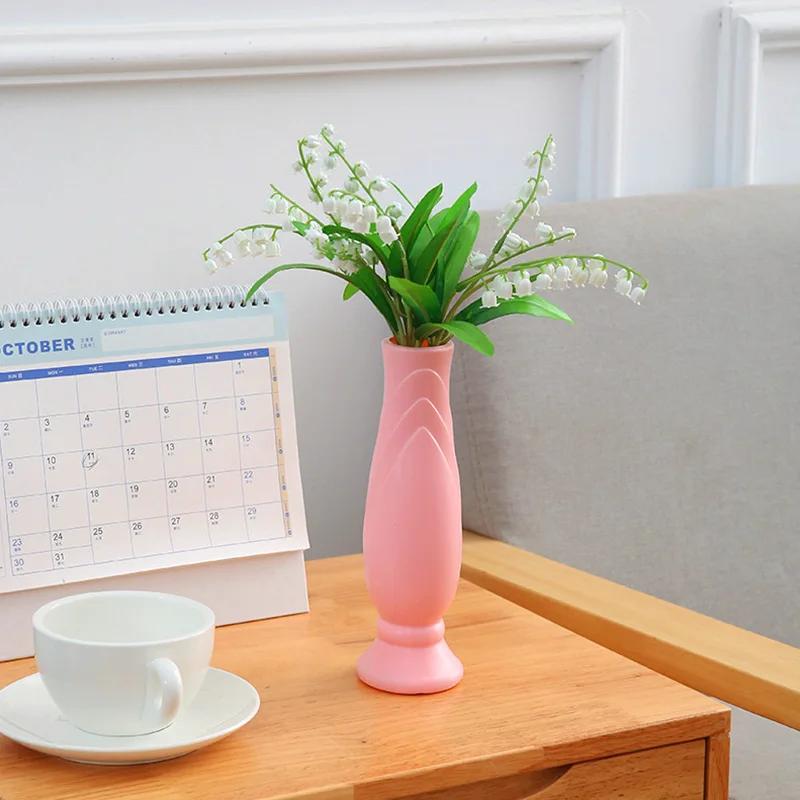 1 Pz Vaso per fiori moderno Vaso di plastica bianco rosa Vaso per fiori Cesto Nordico Casa Soggiorno Decorazione Ornamento Disposizione floreale
