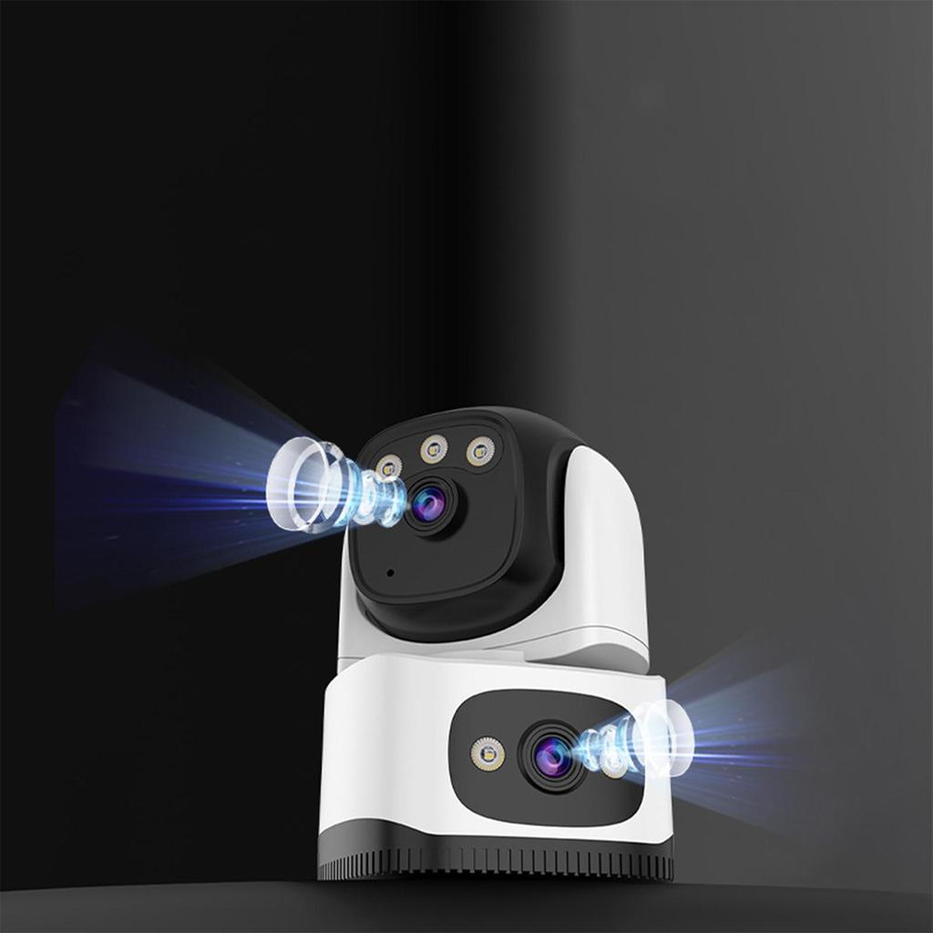 Binocular surveillance camera home HD network dual lens camera