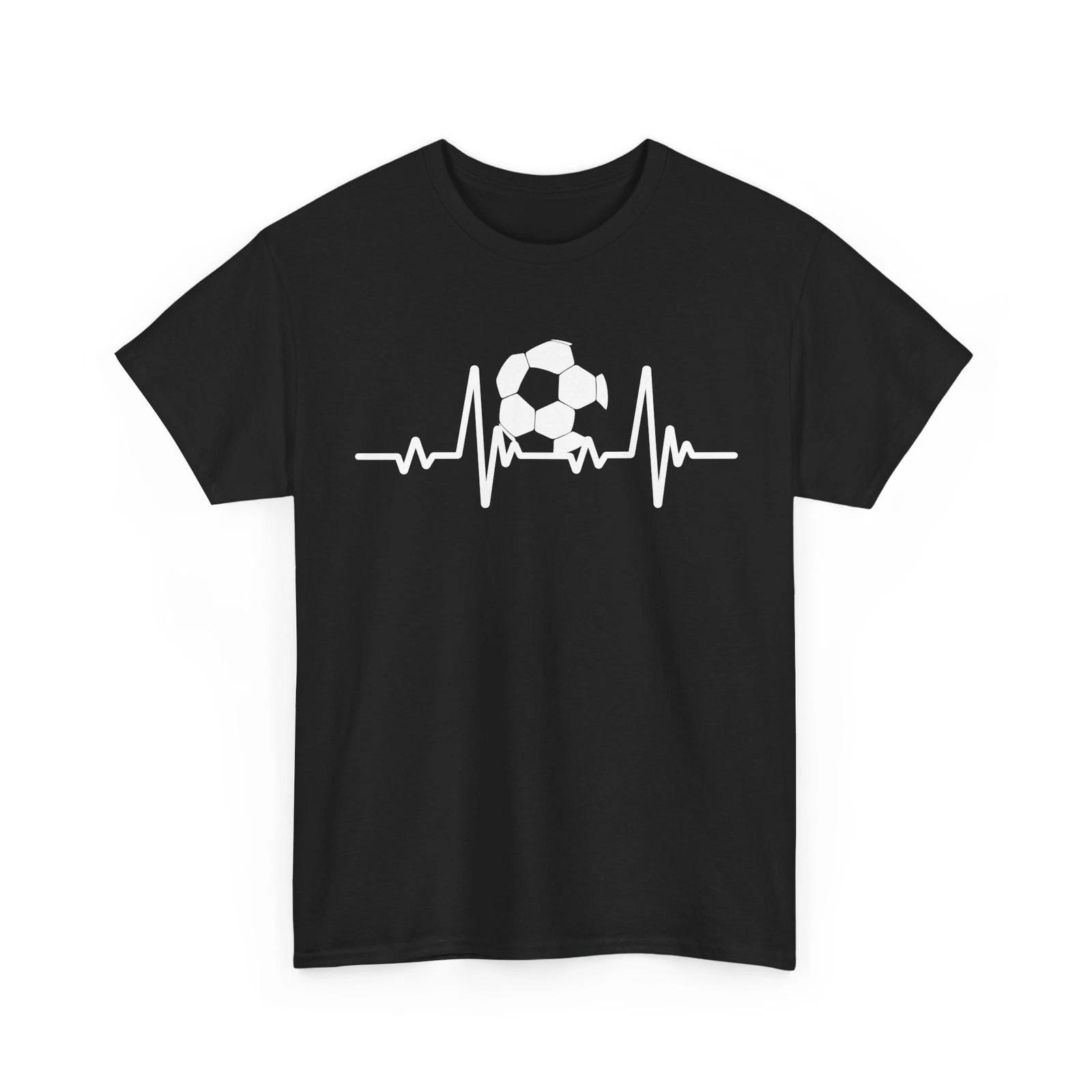 Soccer Ball Heartbeat Shirt, Soccer Players Sports Lovers Fans Shirt M