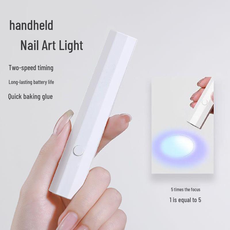 Compact UV Nail Art Curing Lamp - Quick-Dry, No Blackening, Handheld Mini LED Light White (English Packaging)