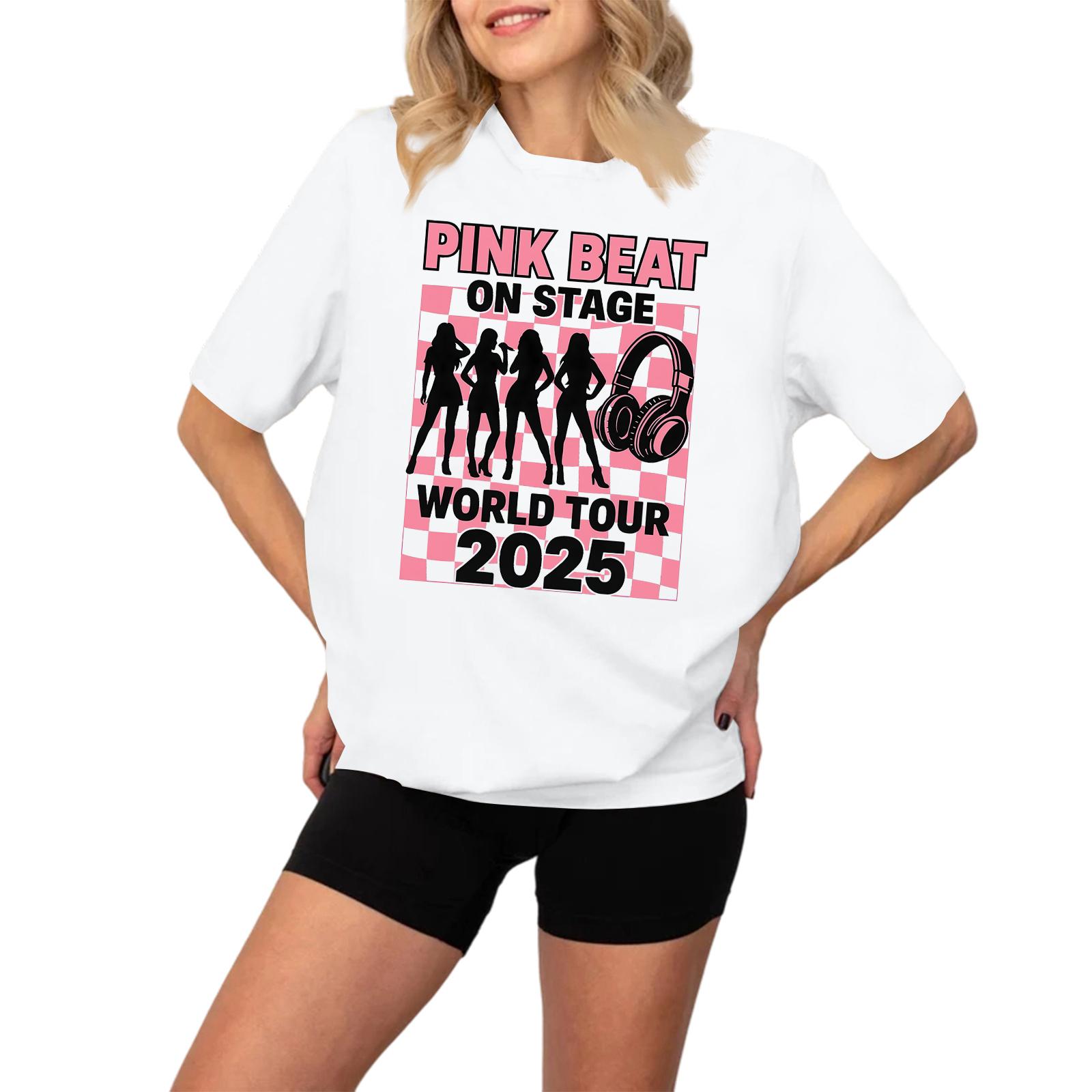 

Женская модная и повседневная футболка с длинным рукавом и принтом, с коротким рукавом M белый