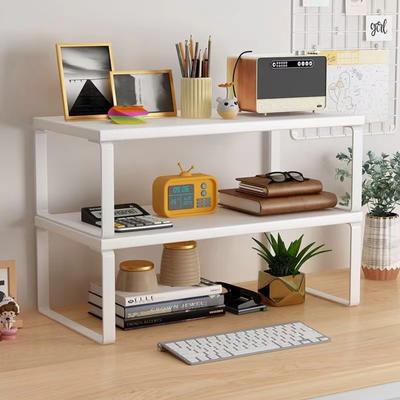 New Wooden Desk Storage Shelf Multifunction Open Storage Desktop Computer Stand Partition Stable Desktop Storage Rack