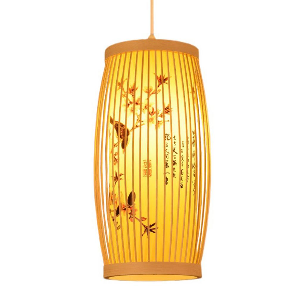 Woven Pendant Light Chinese Japanese Style Retro Rattan Lampshade Pendant Chandelier For Home Restaurant
