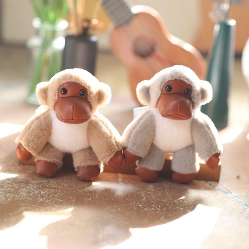 Hanging Charming Monkey Plush Doll Keychain Ultra Soft Pp Cotton Toy Stuffed