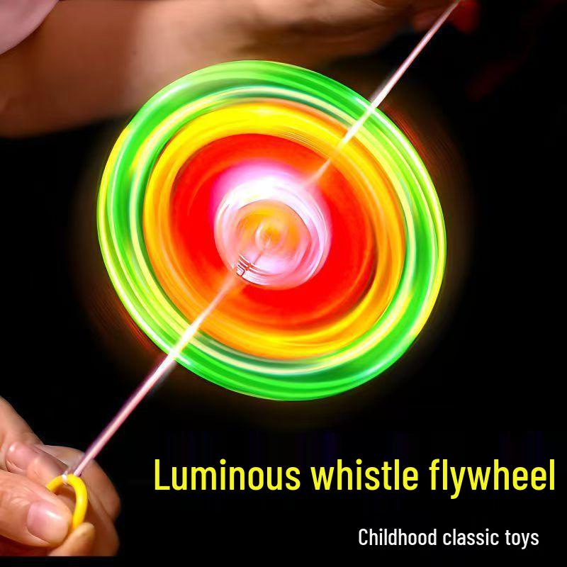 Light-Up Whistle Flywheel Toy - Pull-String, Flashing, Student Prizes, Gifts