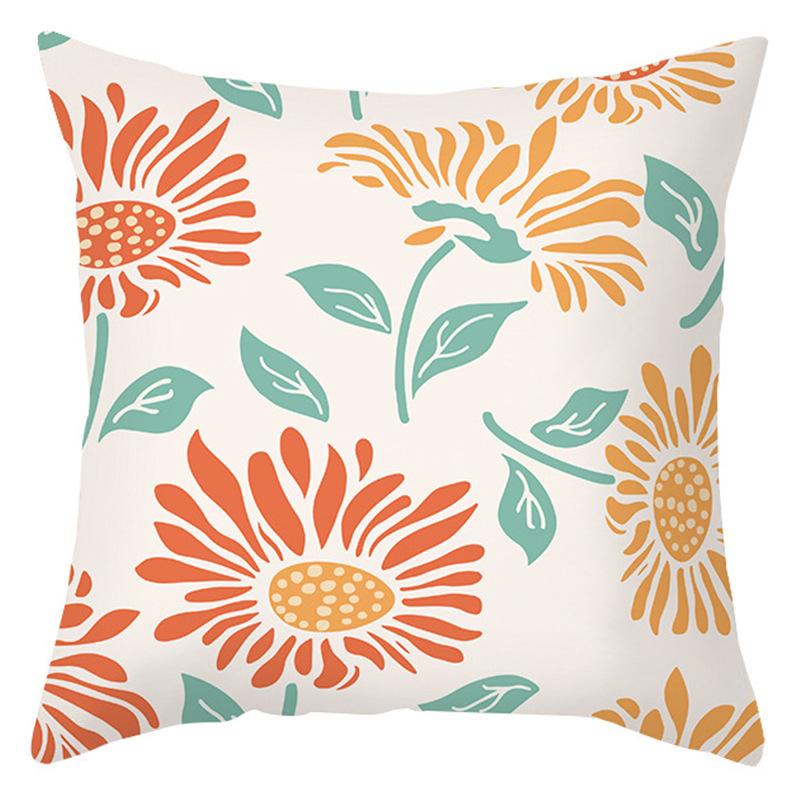 Geometric Floral Pattern Fresh Nordic Style Pillowcase Desk Lunch Break Sleeping Pillow Bedside Pillow Cushion