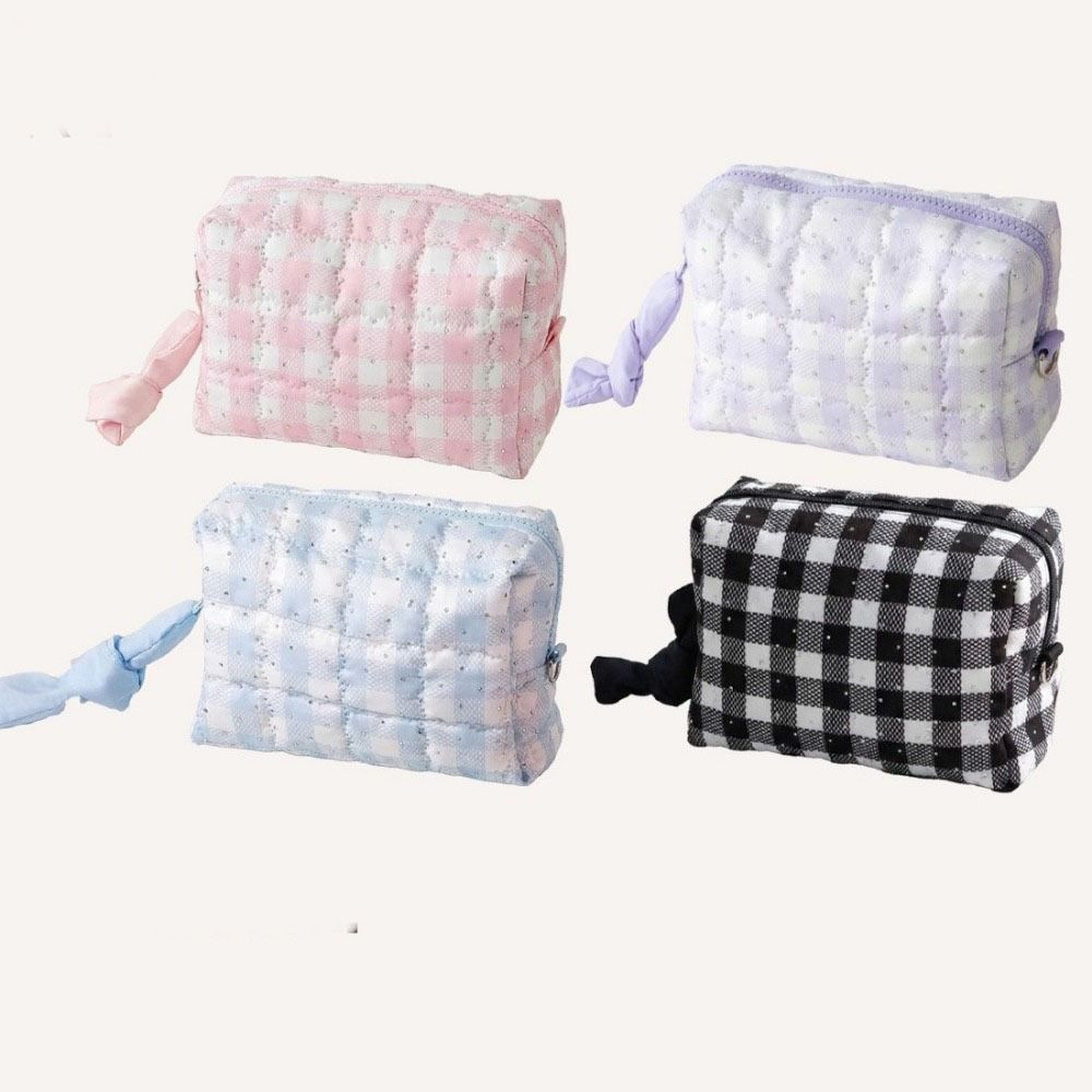 Korean Style Makeup Bag Checkerboard Pattern Pencil Pouch Checkered  Cosmetic Bag  Travel Essential
