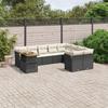 VidaXL Garden Lounge Set with Cushions 10 Pcs, Patio Sofas, Patio Furniture Set, Outdoor Furniture, Black 3271014