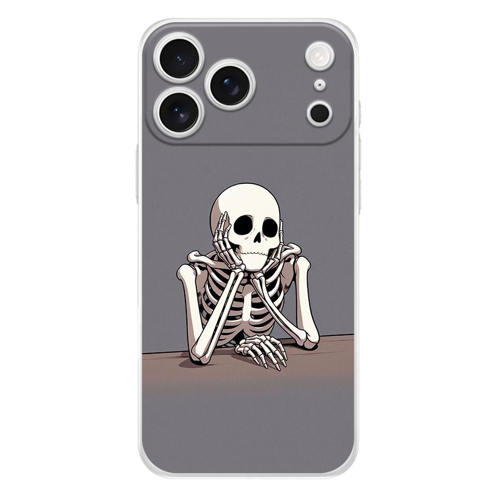 Soft Clear Phone Case For iPhone 17 Air 16E 16 11 15 14 Pro MAX 12 13 7 8 Plus SE Easter Cover Protection Hard Pink Purple Skull