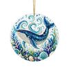Handcrafted Sea Series Ornaments Ocean Theme Pearl Art Hanging Ornament, 2D Flat Acrylic Coastal Beach Home Decorations Life Suncatcher, Beaded