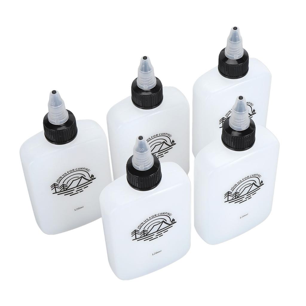 5pcs Small Oil Dispenser 120ml Leakage Proof Portable Compact Oil Bottle with Twist Lid for Vinegar Soy Sauce for Camping