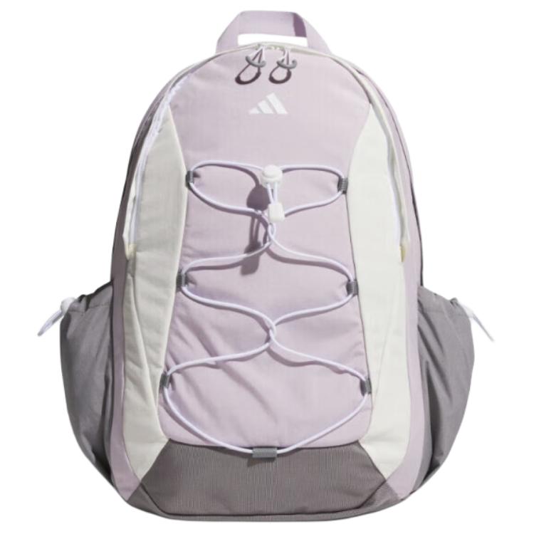 Adidas Practical Versatile Recycled Nylon Backpack Large Size Unisex Backpacks Light-Purple White Light-Gray 2025Q2-KKS85-JX5011