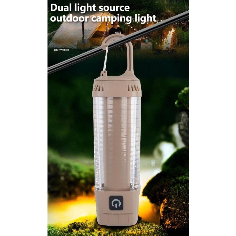 Multi Functional Outdoor LED Dual Light Camping Light, Rechargeable Flashlight, Portable Waterproof Travel Tent Light