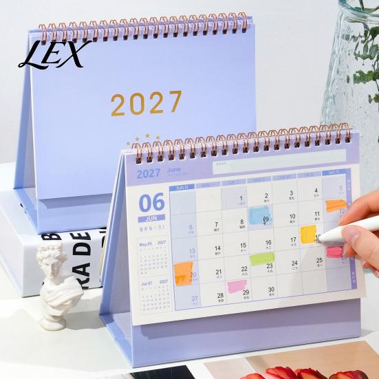 Monthly Organizer for Desk 2027 Calendar, Standing Flip Desktop Minimalist Gold Foil Cover Academic Year Calendar Planner, Thick Paper Note