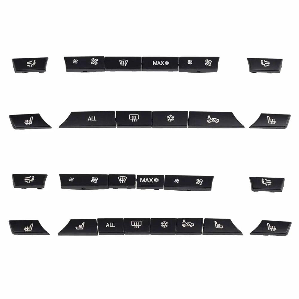 A/C Heater Button 12/14pcs Key Caps Repair Kit Switch Cover For BMW 5/6/7 Series F01 F02 F06 F07 F10 F11 F12 F13 GT
