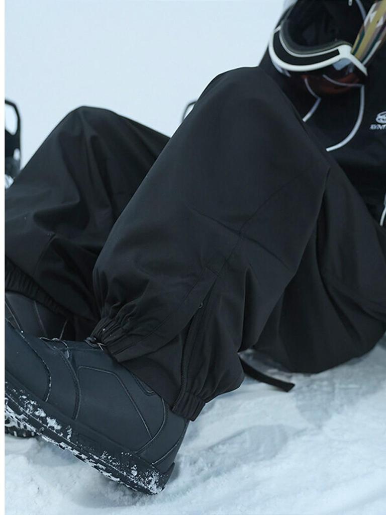 Unisex Waterproof Velvet Ski Pants for Winter Outdoor Sports - Trendy American Casual Joggers