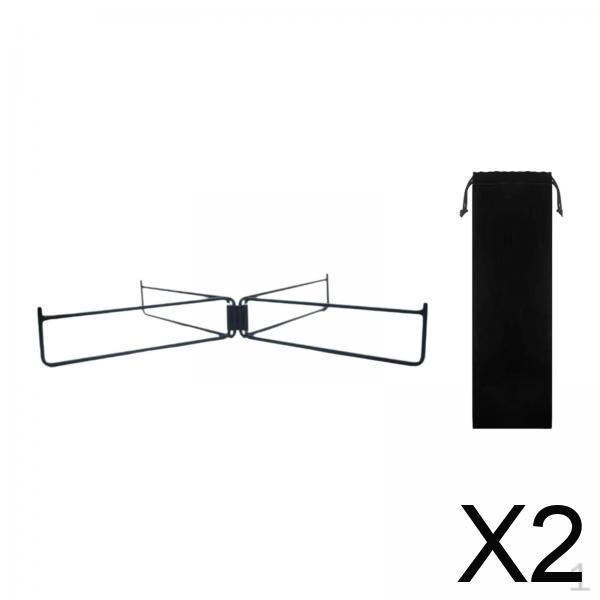 

2x Foldable Stand Storage Bin Heavy Duty Stainless Steel Compact Luggage Rack Ice Box Holder