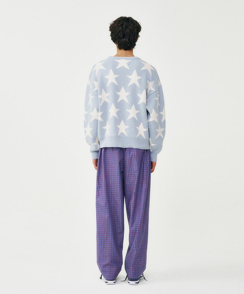 Peulomaleul 80S Vintage Graphic Knit / Sky Blue