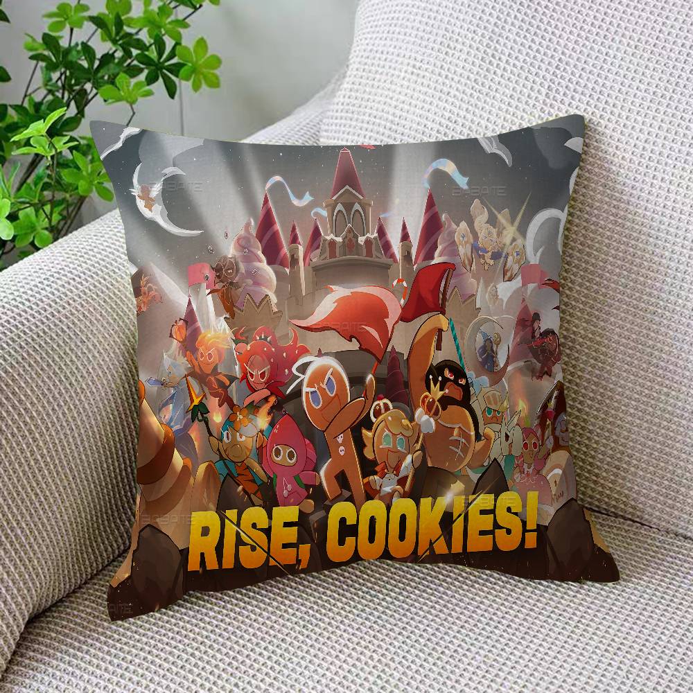 Anime Cookie Run K-Kingdom Cushion Cover Car Throw Pillow Case For Sofa Car Christmas Gift 40x40cm 45x45cm