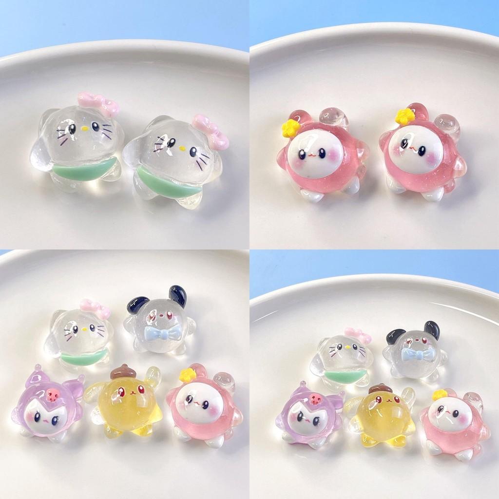 Entzückende Nachtleuchtende Cartoon-Resin-Accessoires der 4. Generation für DIY-Haarspangen und Handyhüllen